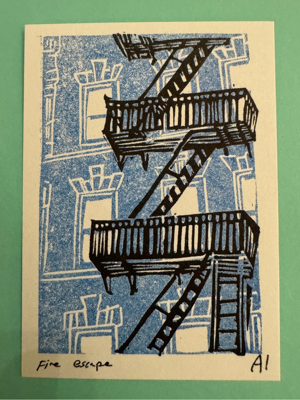 Anastasia Inciardi FIRE ESCAPE MINI PRINT. From Whitney Museum, NYC.